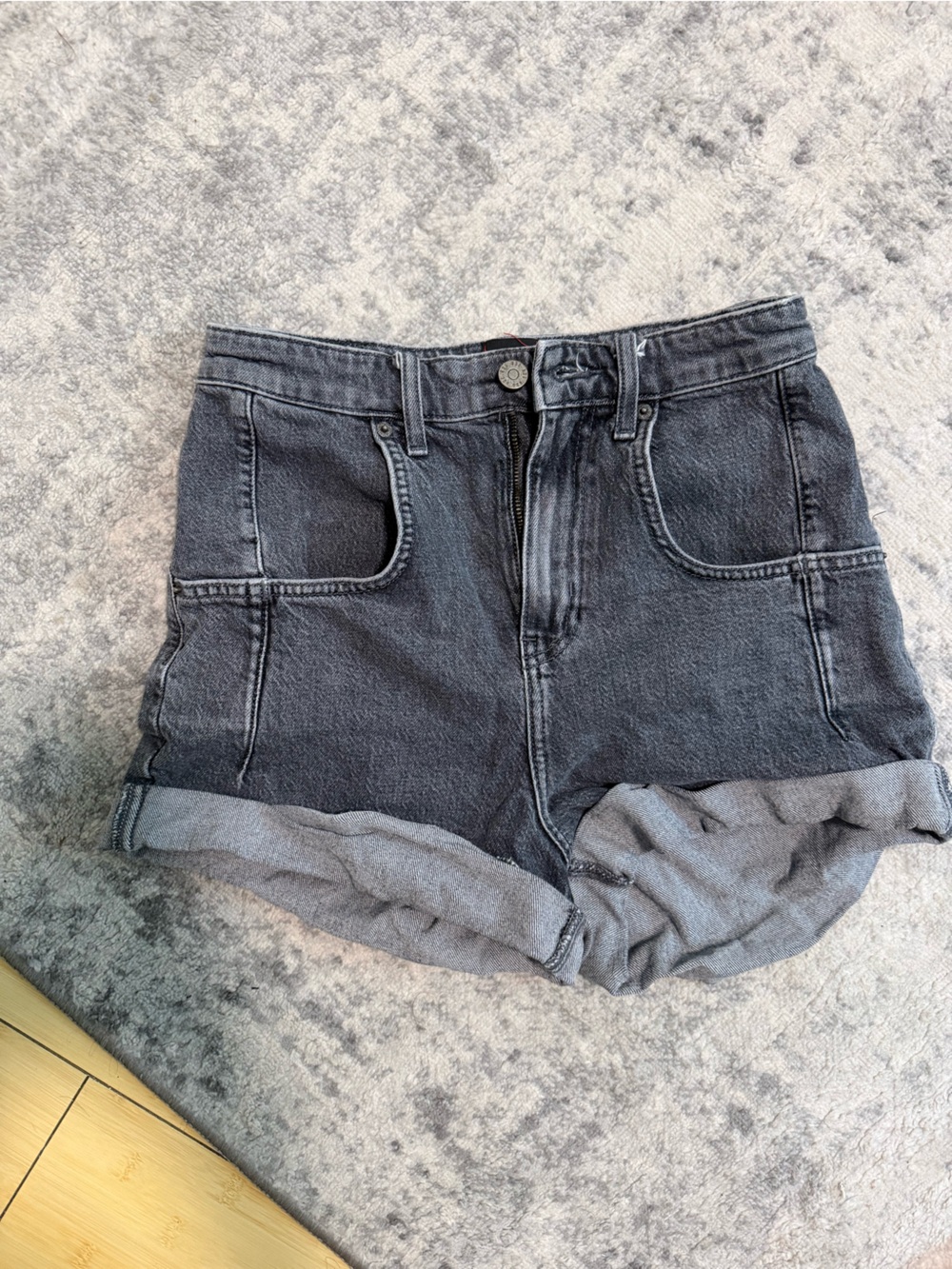 BDG Washed Black Denim Shorts